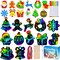 36Pcs Christmas Crafts Scratch Art for Kids, Rainbow Scratch Paper Christmas Ornaments Crafts Christmas Party Favors Toys Xmas Tree Ornaments Hanging Craft Art Kits